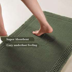 RESARE waffle texture absorbs water quickly, helping dry feet after showers.
