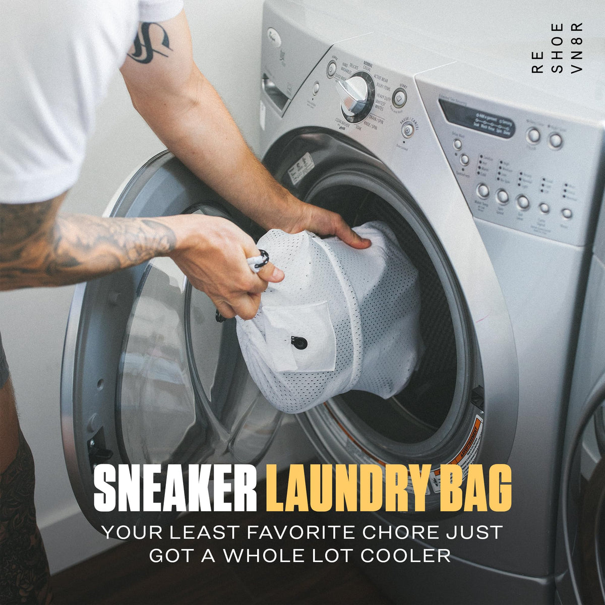 Dual locking system keeps laces flat, reducing tangles during a wash.