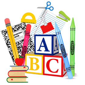 Resholder ABC boxes form a cohesive back-to-school display
