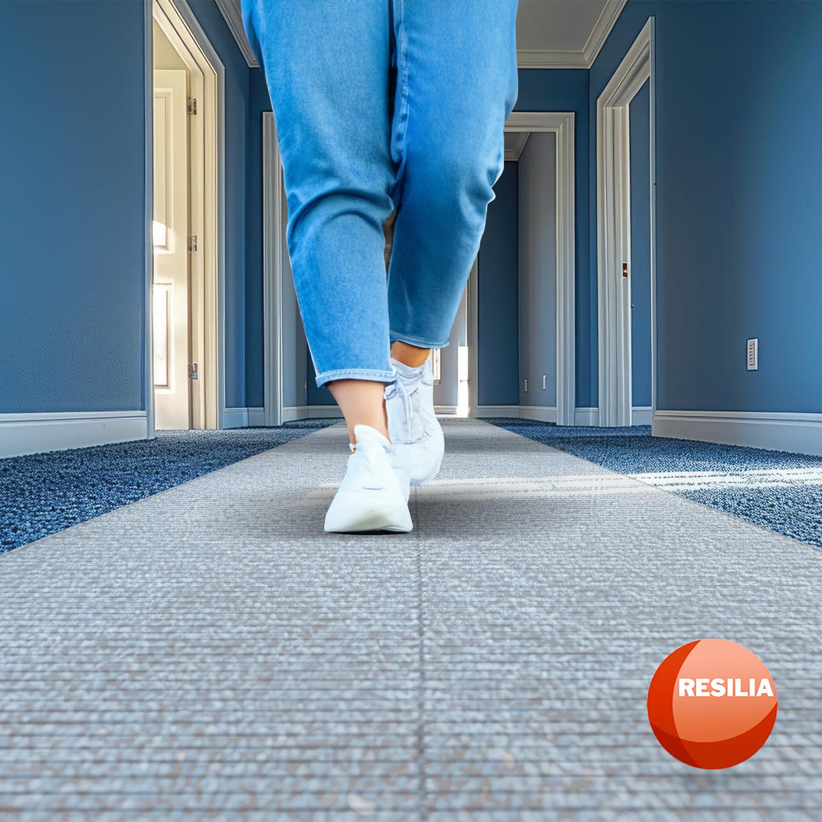 RESILIA deep-pile carpet runner waterproof layer shields carpets from spills
