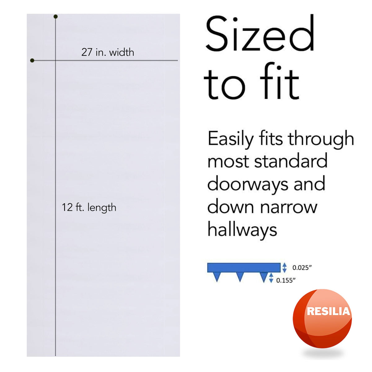 RESILIA durable plastic vinyl over carpet resists tearing under heavy use.
