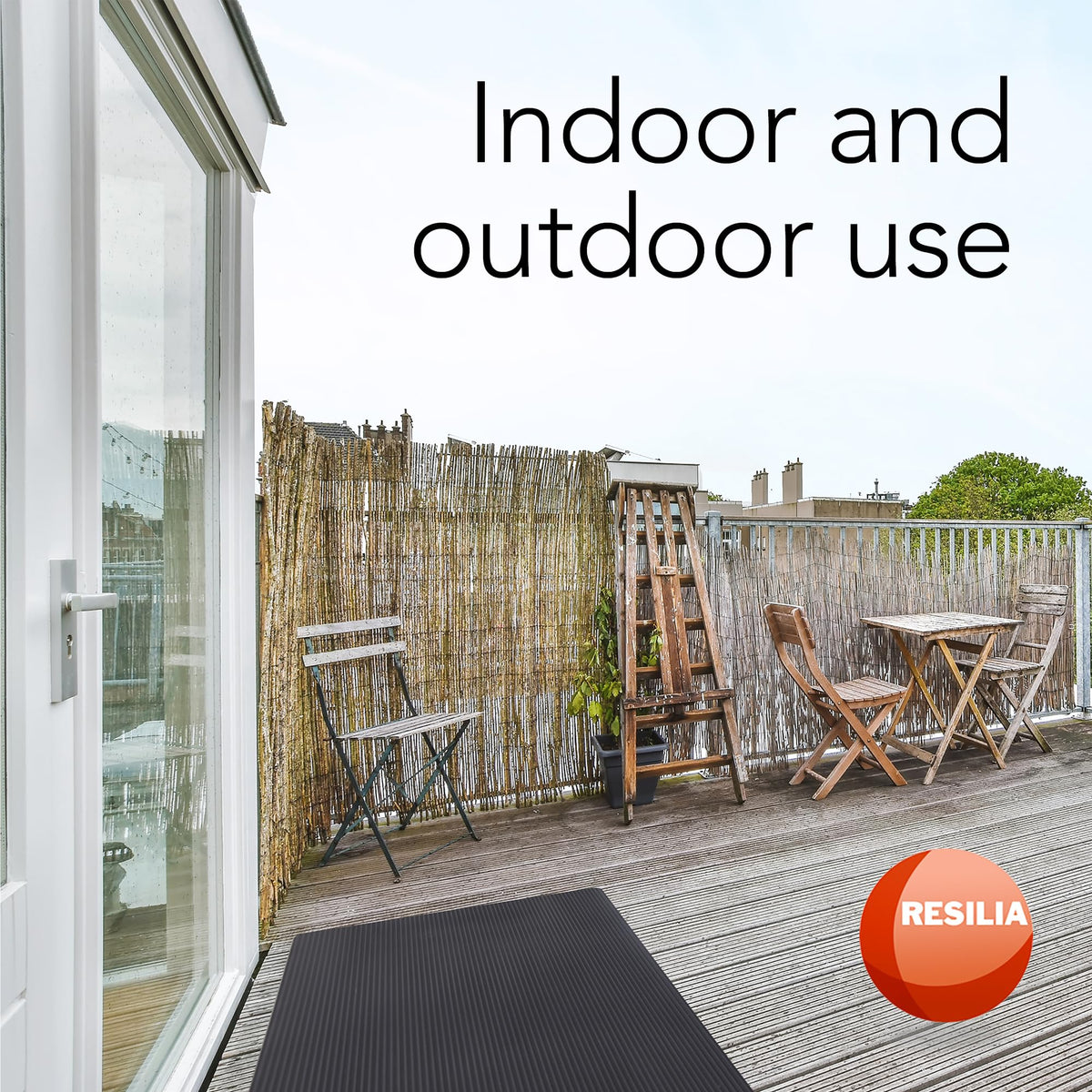 RESILIA non-slip backing keeps mat in place in kitchens and garages