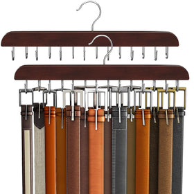 Resovo belt hanger with fourteen hooks for efficient closet belt organization.