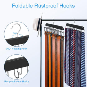 Resovo Belt Hanger double-sided design maximizes closet space.