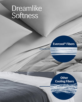 REST Evercool Twin/TXL comforter draped on a bed, highlighting lightweight warmth.