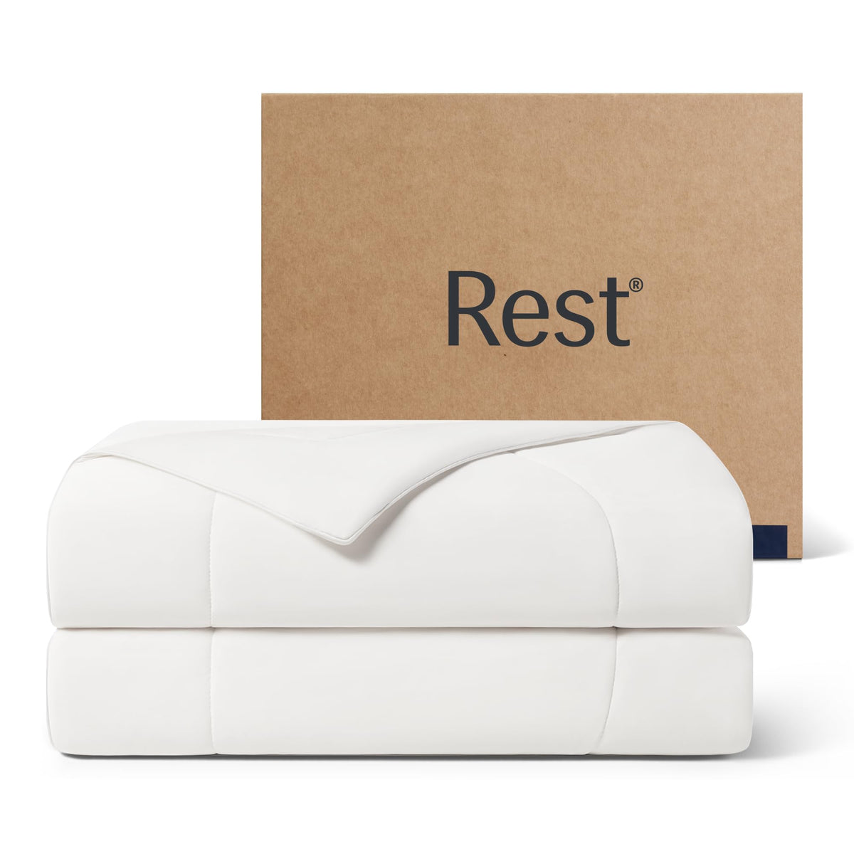 REST Evercool cooling comforter twin xl Arctic White front view shows cool fabric for restful nights