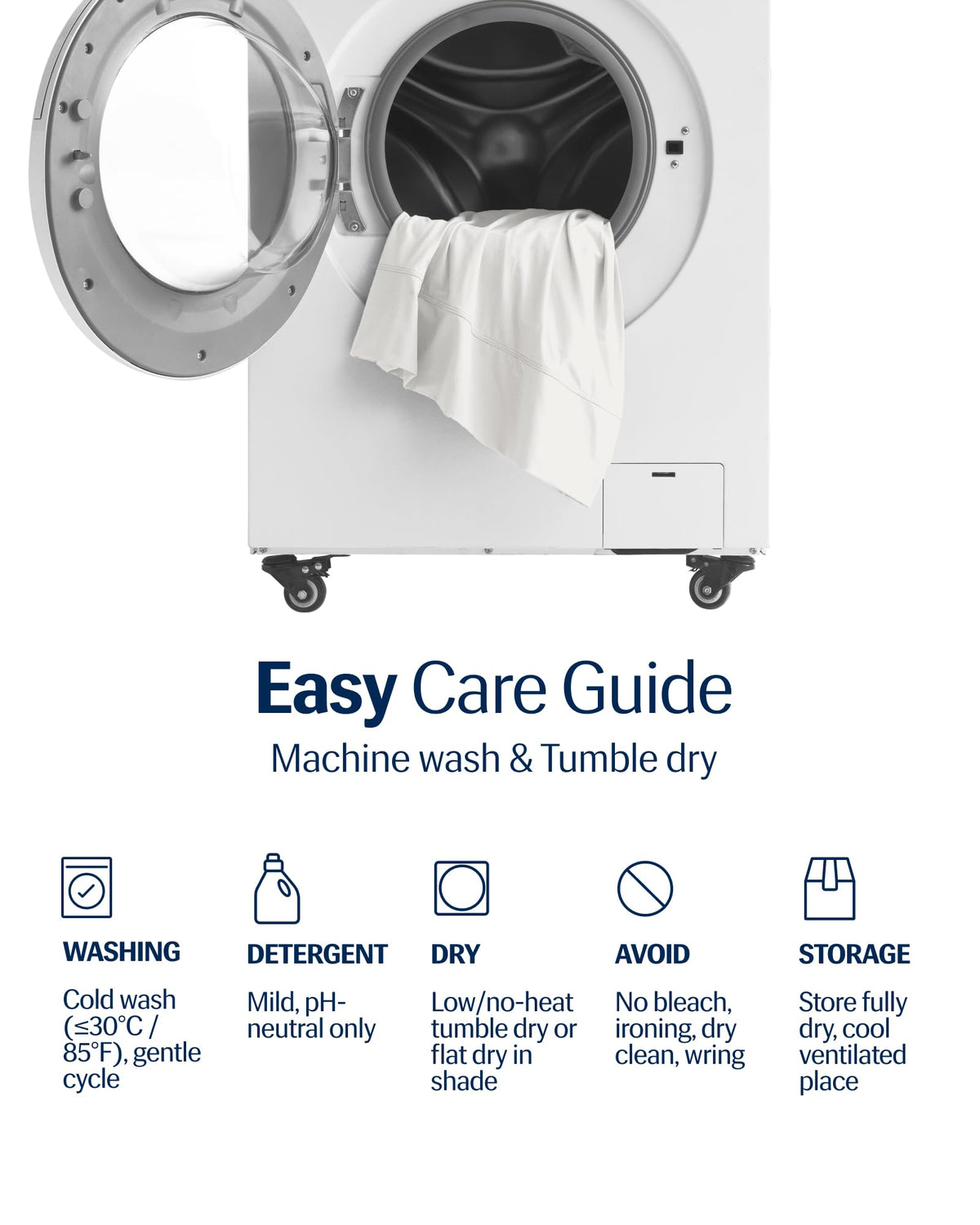 REST Evercool+ pillowcase easy-care fabric for everyday washing.