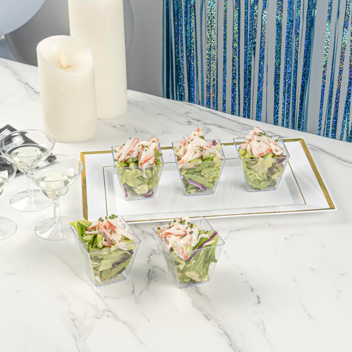 Restaurantware leak-proof plastic cups prevent mess during service events.
