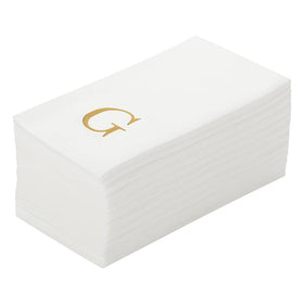 Restaurantware Luxenap napkin with gold G elevates upscale wedding tables.