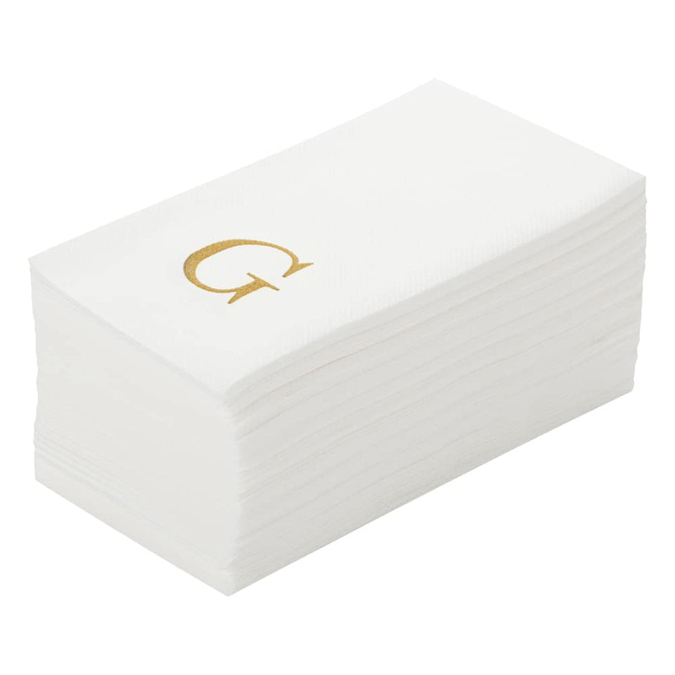 Restaurantware Luxenap napkin with gold G elevates upscale wedding tables.