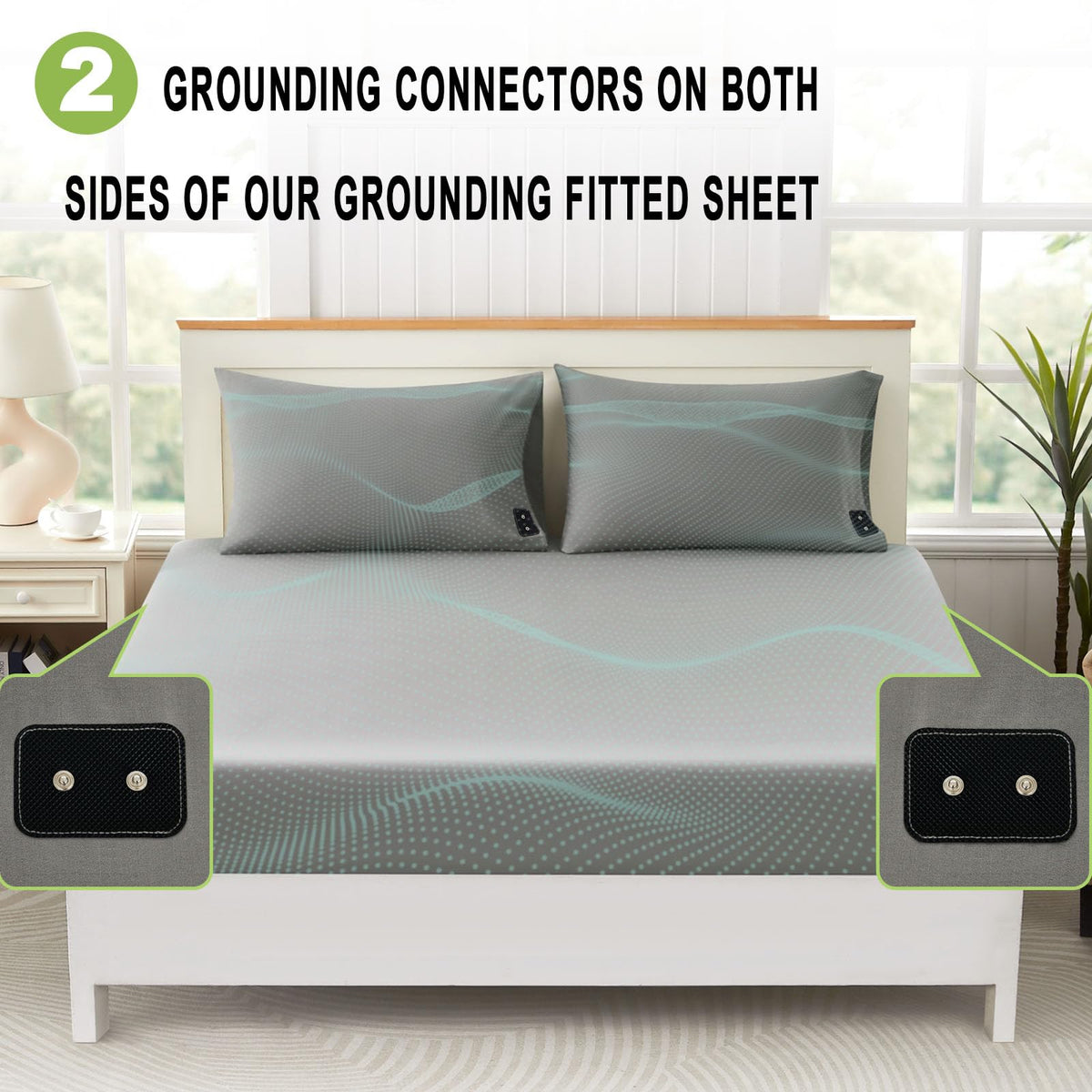 Closeup of RestEmbrace Grounding Sheets Queen fabric showing texture and color