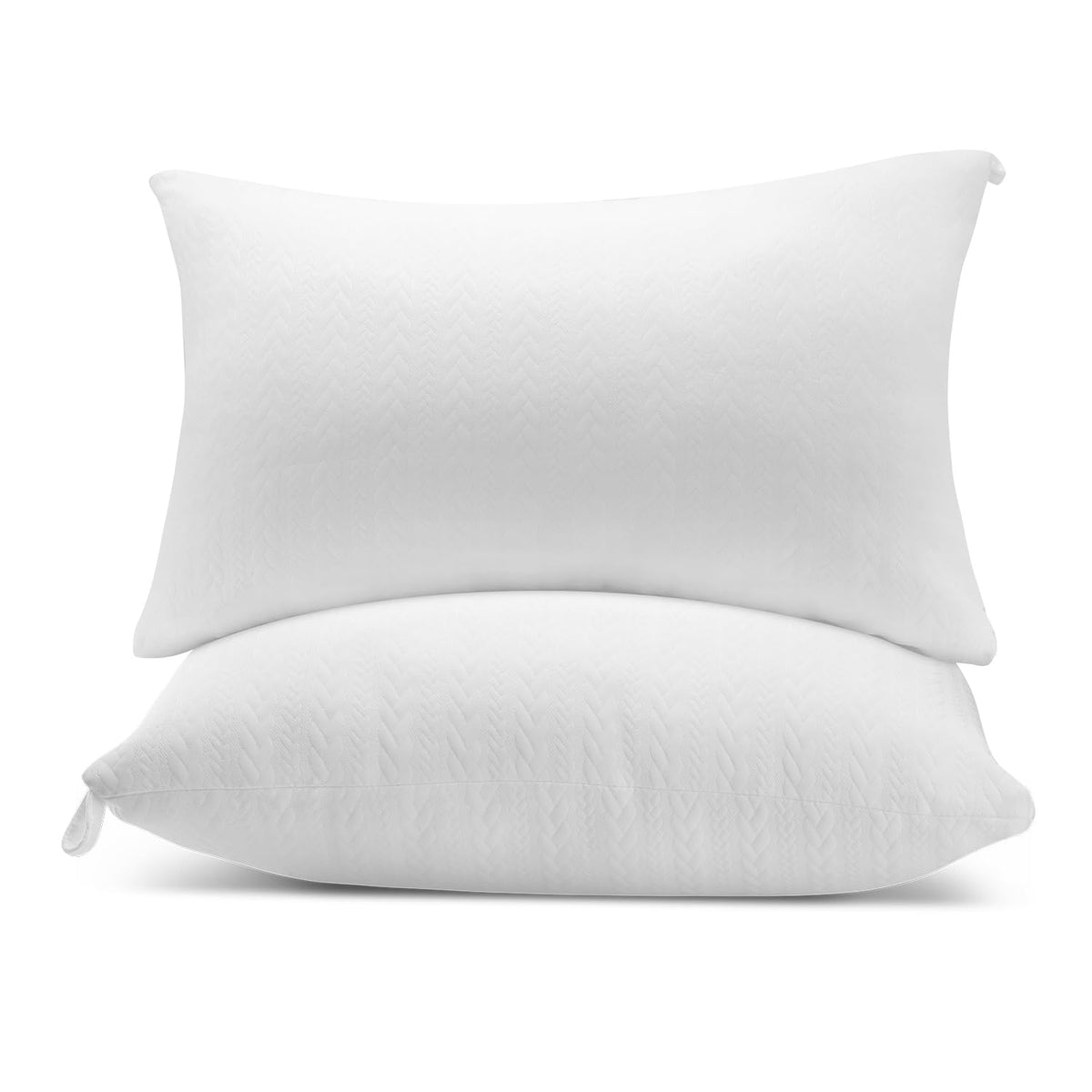 RESTOVIA standard 20x26 bed pillow shows plush loft for side sleepers.
