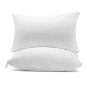 RESTOVIA standard 20x26 bed pillow shows plush loft for side sleepers.