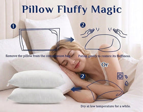 RESTOVIA hypoallergenic pillow in a clean room supports sensitive skin.