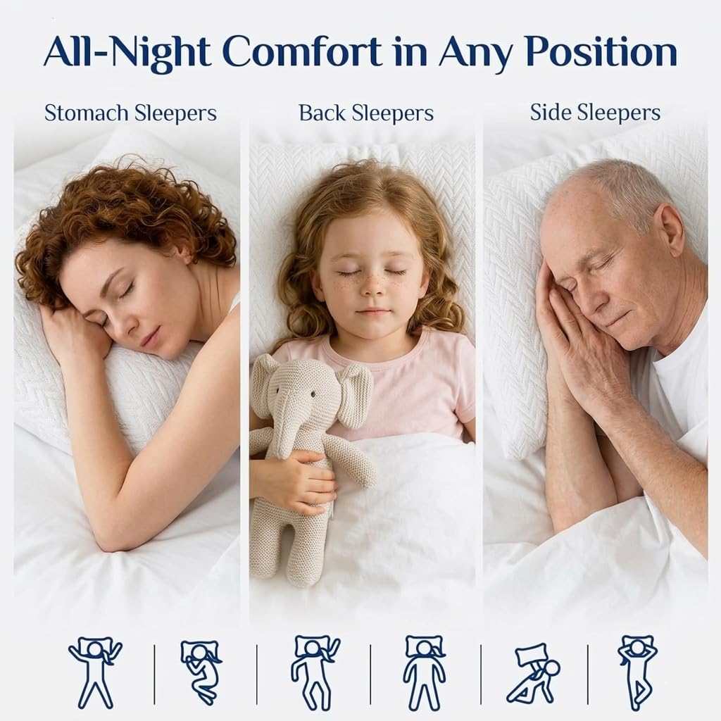 RESTOVIA pillow being machine washed demonstrates easy care.
