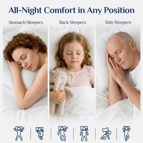RESTOVIA pillow being machine washed demonstrates easy care.