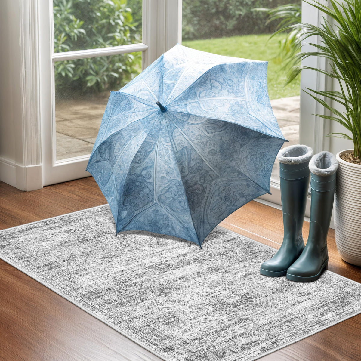 Restydon bathroom/kitchen 2x3 soft crystal-pile rug