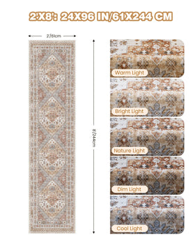 Restydon decorative orange runner, vintage vibe adds warmth to any space