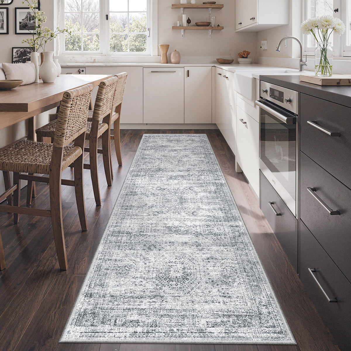 Restydon Kitchen Runner Rug non-slip 2.5 x 8 keeps floors safe in busy entryways.