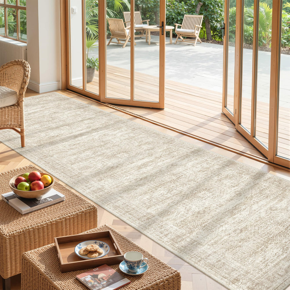 Restydon kitchen runner with non slip back securing floors in busy entryways.