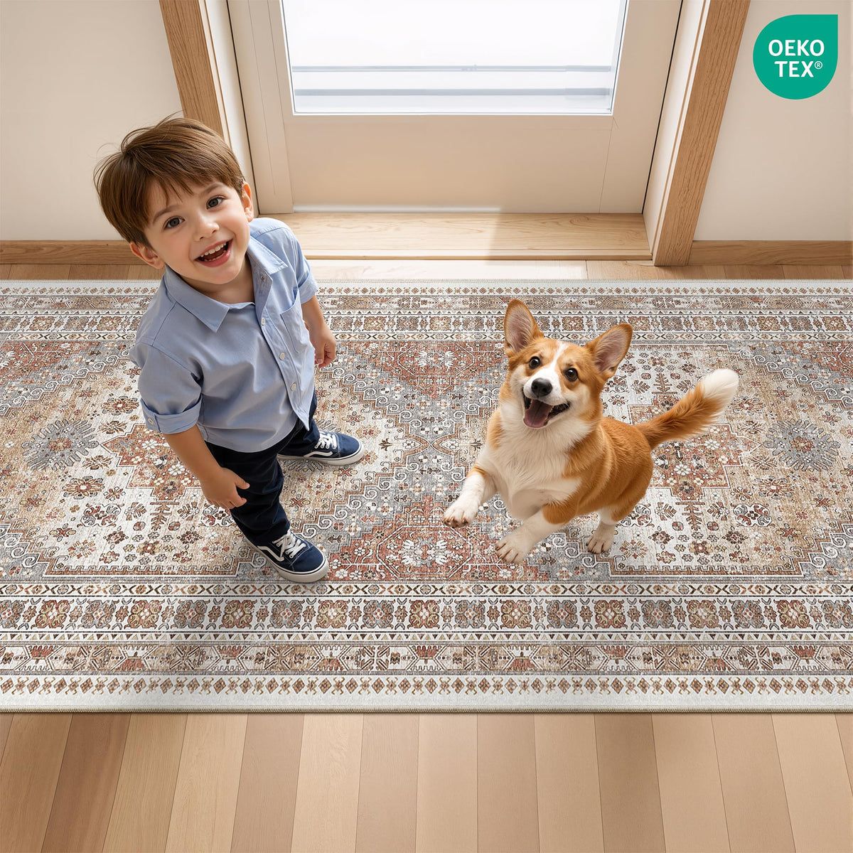 Restydon laundry room rug, easy to wipe and quick to refresh