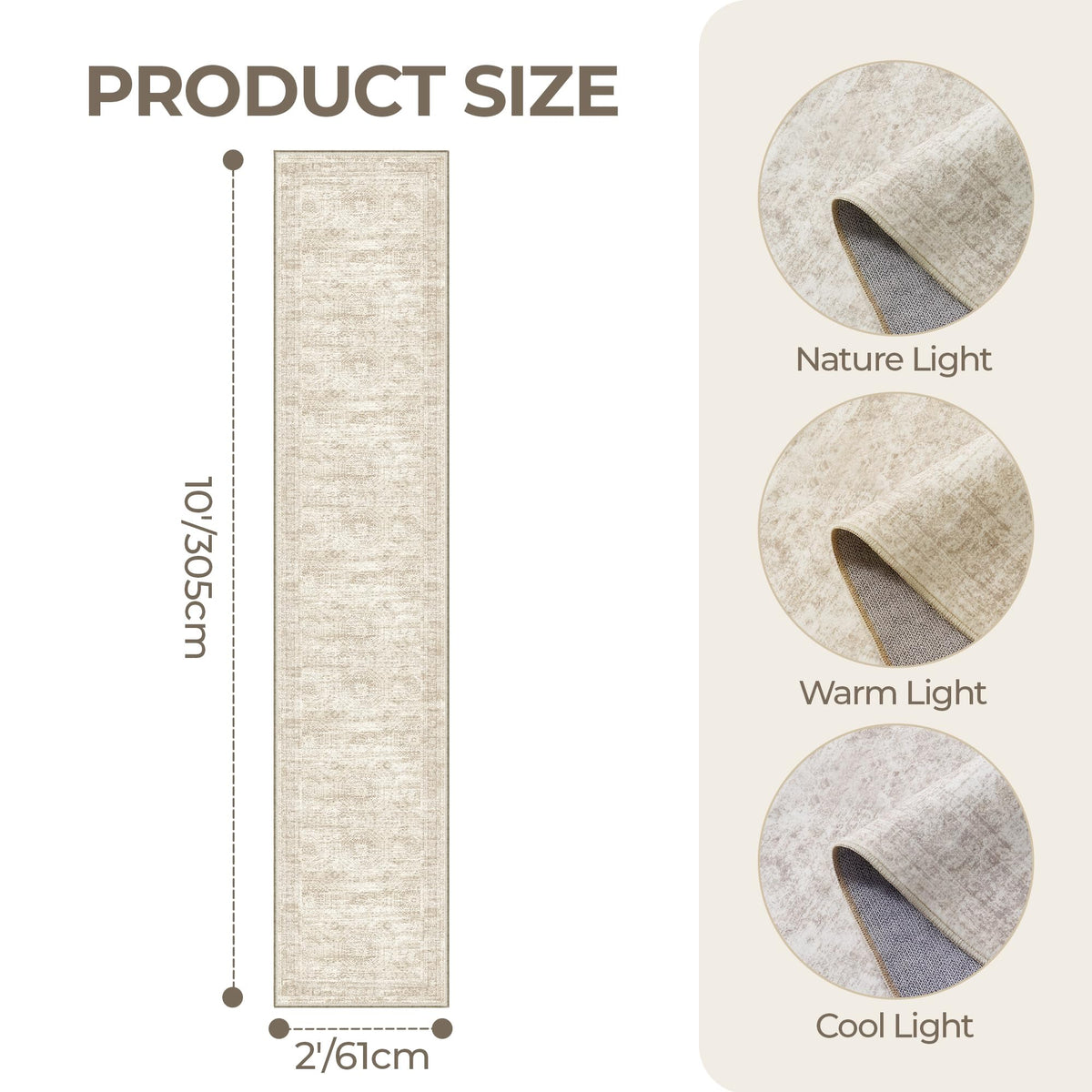 Restydon long bathroom rug runner beige ivory tones add warmth to any room.