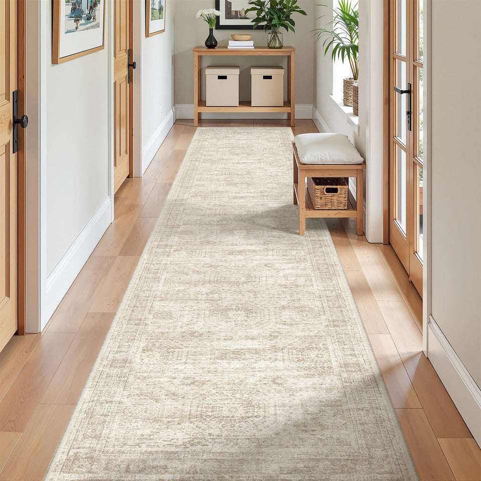Restydon long bathroom rug runner entryway 2x10 with soft pile for cozy entry spaces.