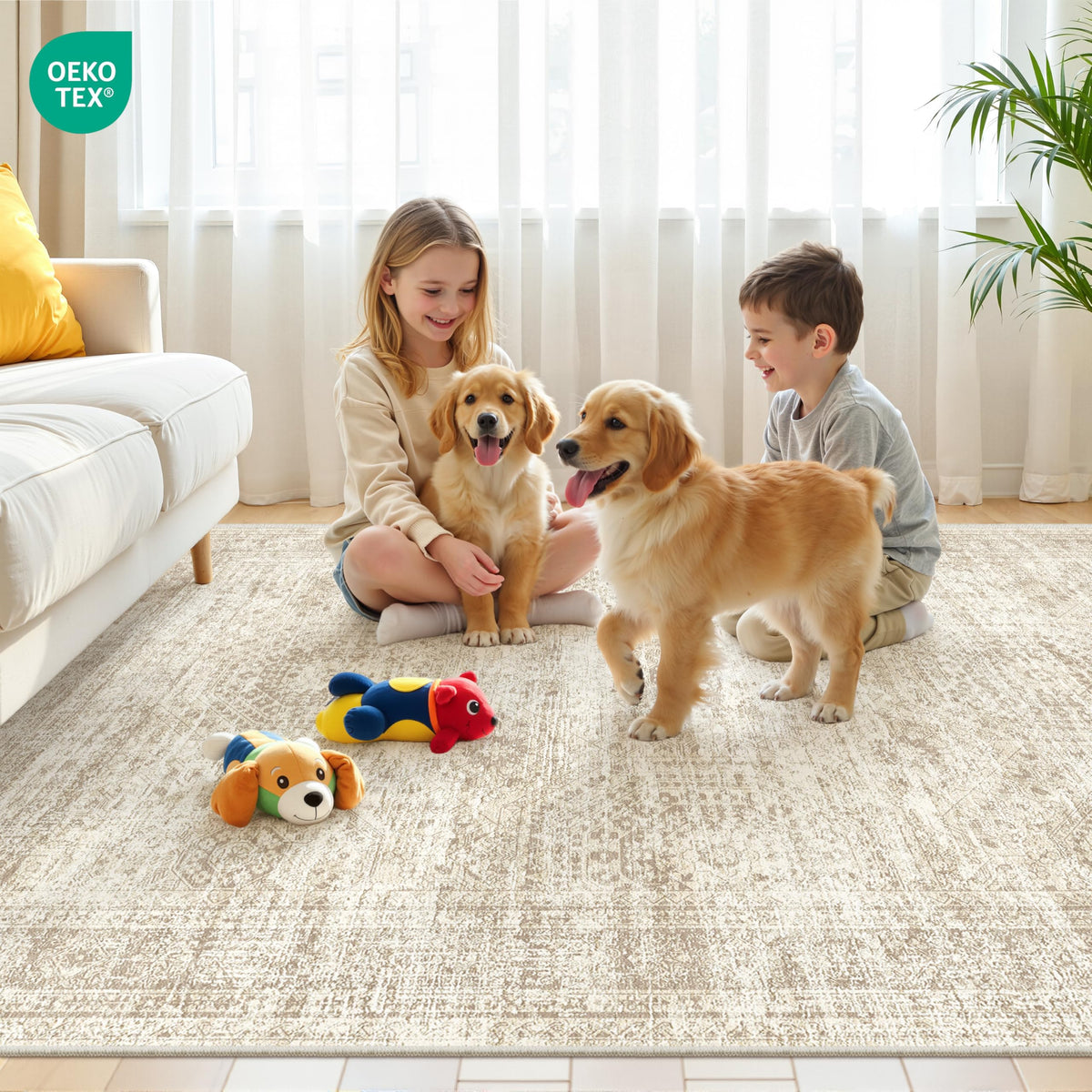 Restydon washable kitchen rug offers easy daily care.