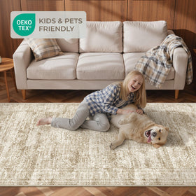 Restydon rug runner anti-slip design reduces movement on smooth floors.
