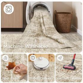 Restydon rug runner durable fabric withstands daily cleaning in laundry rooms.