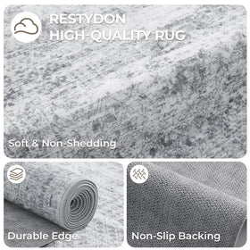 Restydon Rug Runner grey-ivory pattern complements modern and traditional interiors.