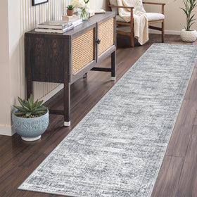 Restydon Rug Runner non-slip backing visible to emphasize secure placement on hard floors.