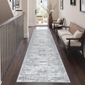 Restydon Rug Runner Hallway Non-slip texture close-up showcases soft crystal pile for cozy corridors.