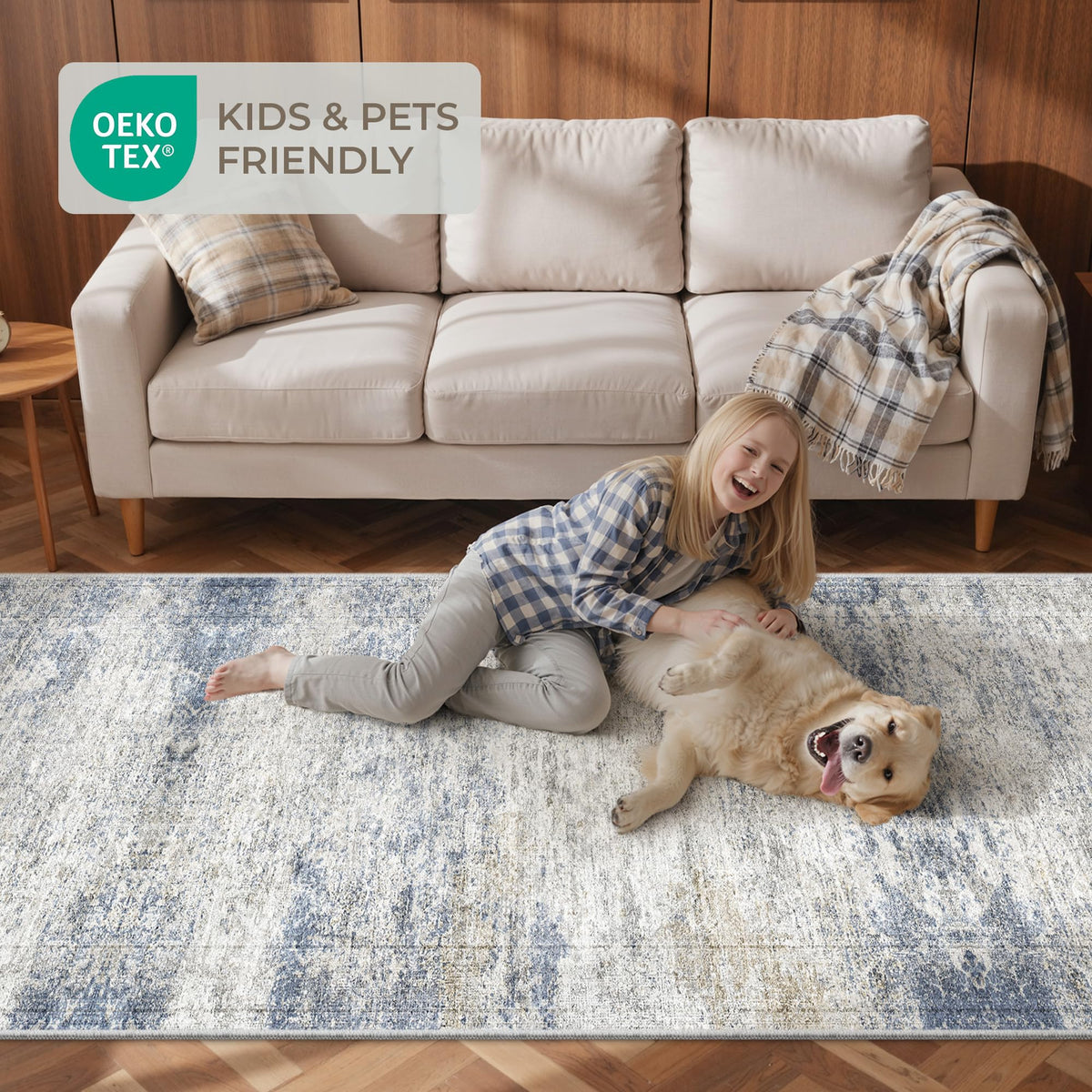 Restydon ultra-thin design rug runner fits under doors and furniture