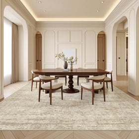 Restydon vintage abstract rug ideal for entryways with warm tones.