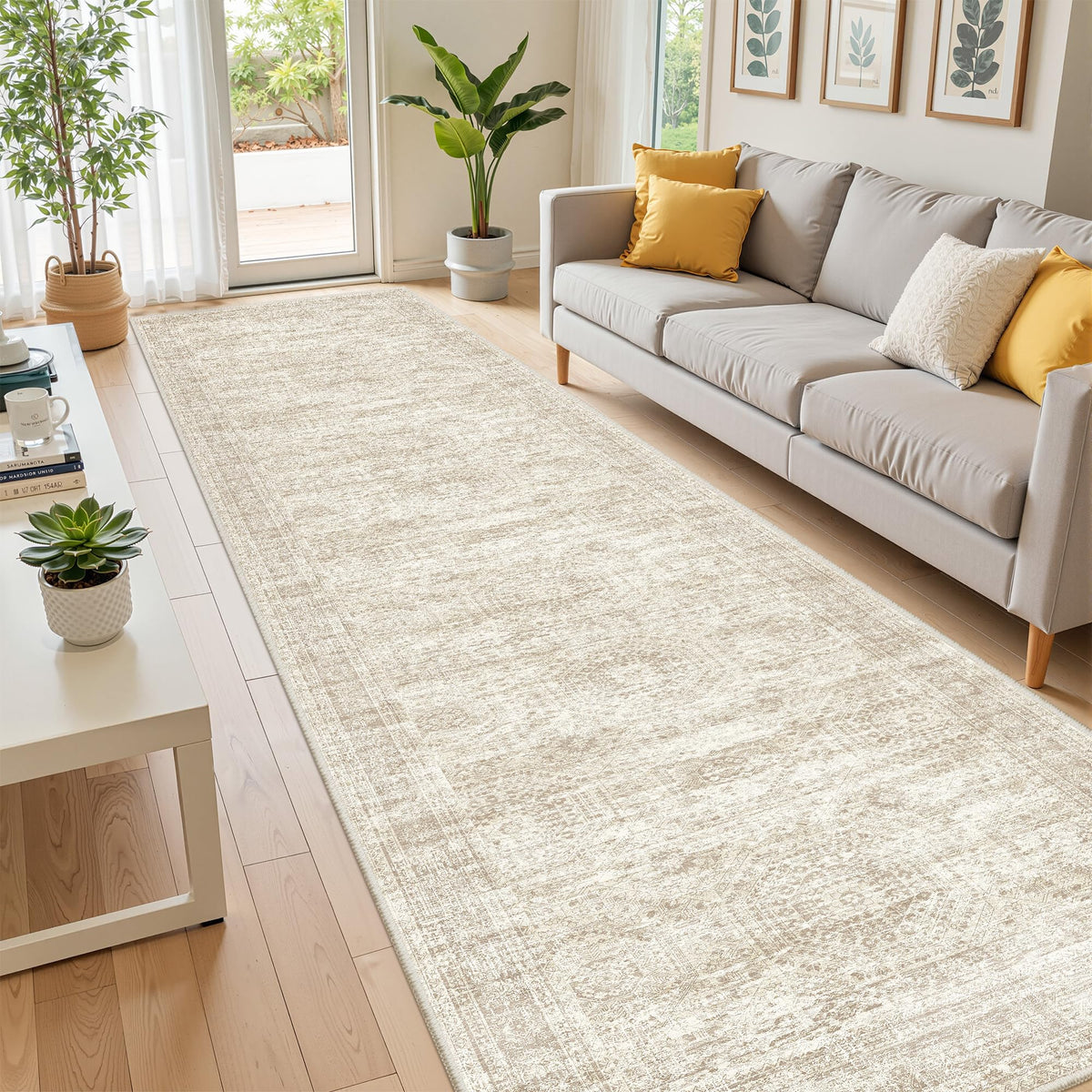 Restydon vintage pattern runner adds timeless charm to a hallway.