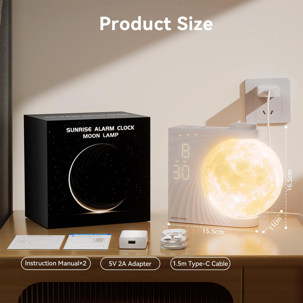 RETEYUNG moon light bedside lamp creates soft night ambience