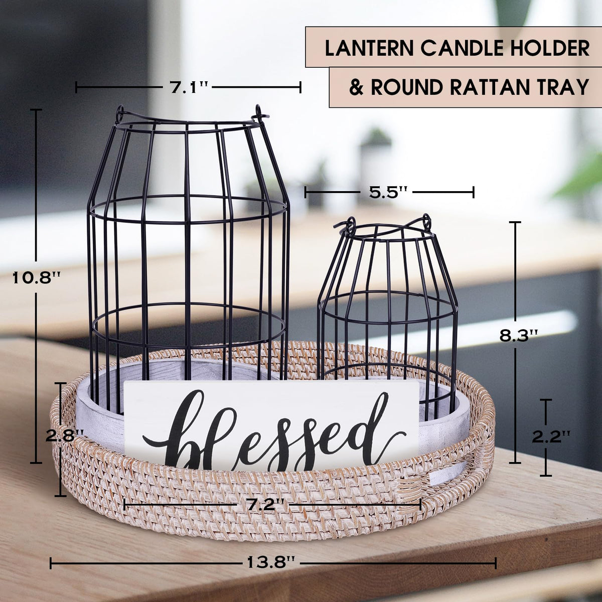 Retroramon rustic lantern holder large creates balanced centerpiece