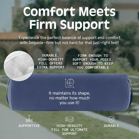 Sequoia bolster in meditation pose highlights comfortable support