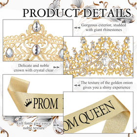 Retrowavy prom king sash with pin in black and gold for easy wear