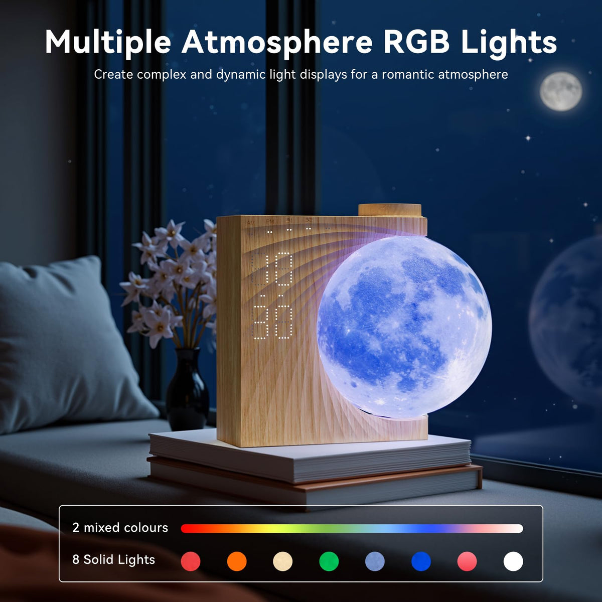 RETEYUNG clock bedside lamp mode creates soft ambience for evenings