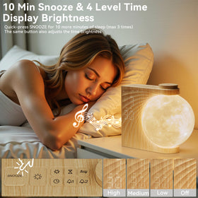 RETEYUNG wake-up light gradually brightens before alarms