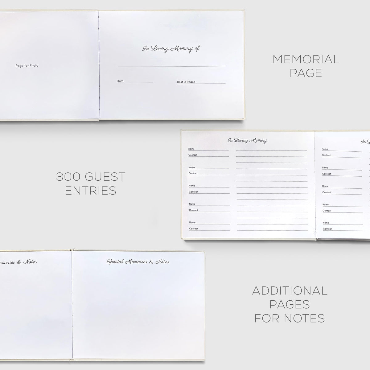 Back pocket stores memorial cards and photos for safekeeping.