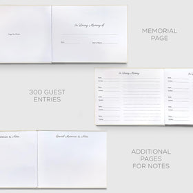 Back pocket stores memorial cards and photos for safekeeping.