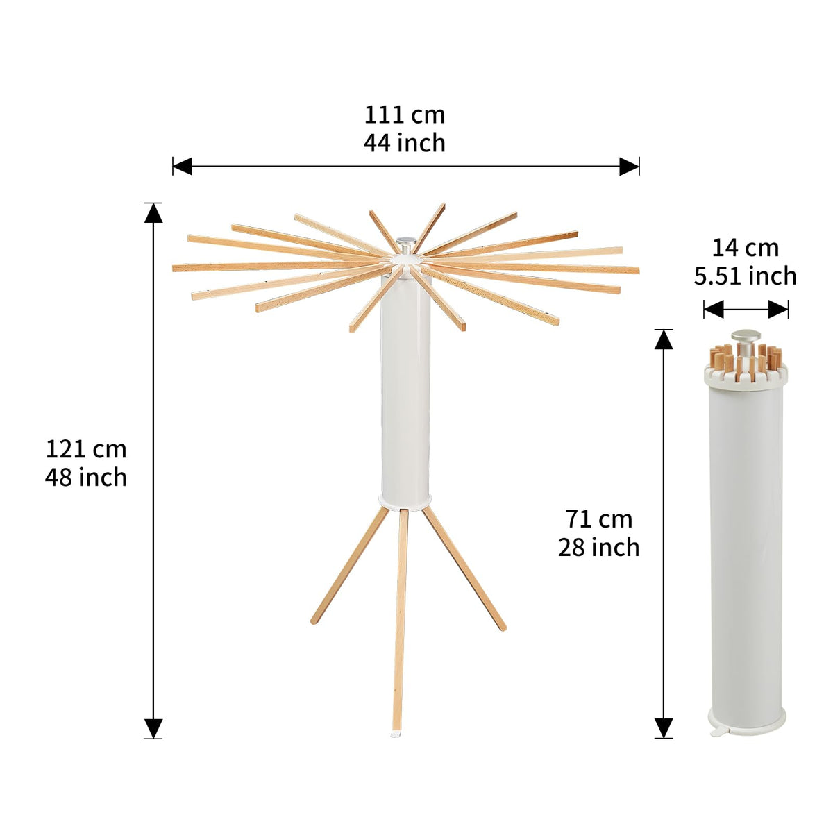 RFOUO tripod drying rack setup shows stable balance and easy extension.
