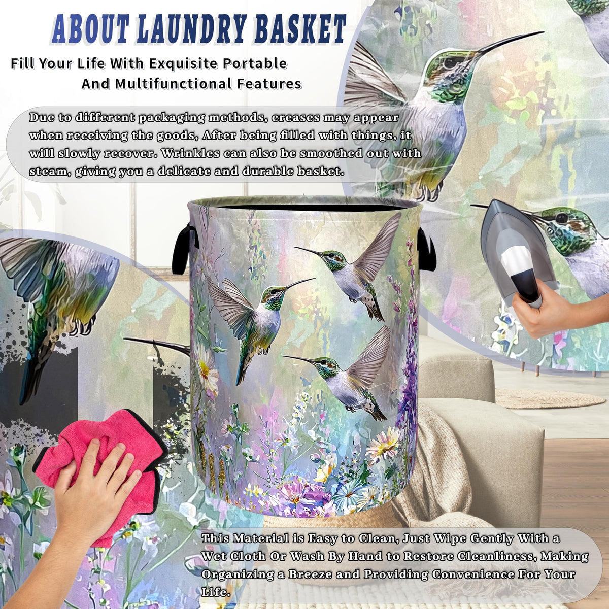 RGIFYIAE durable lightweight basket suitable for dorms bathrooms and bedrooms.