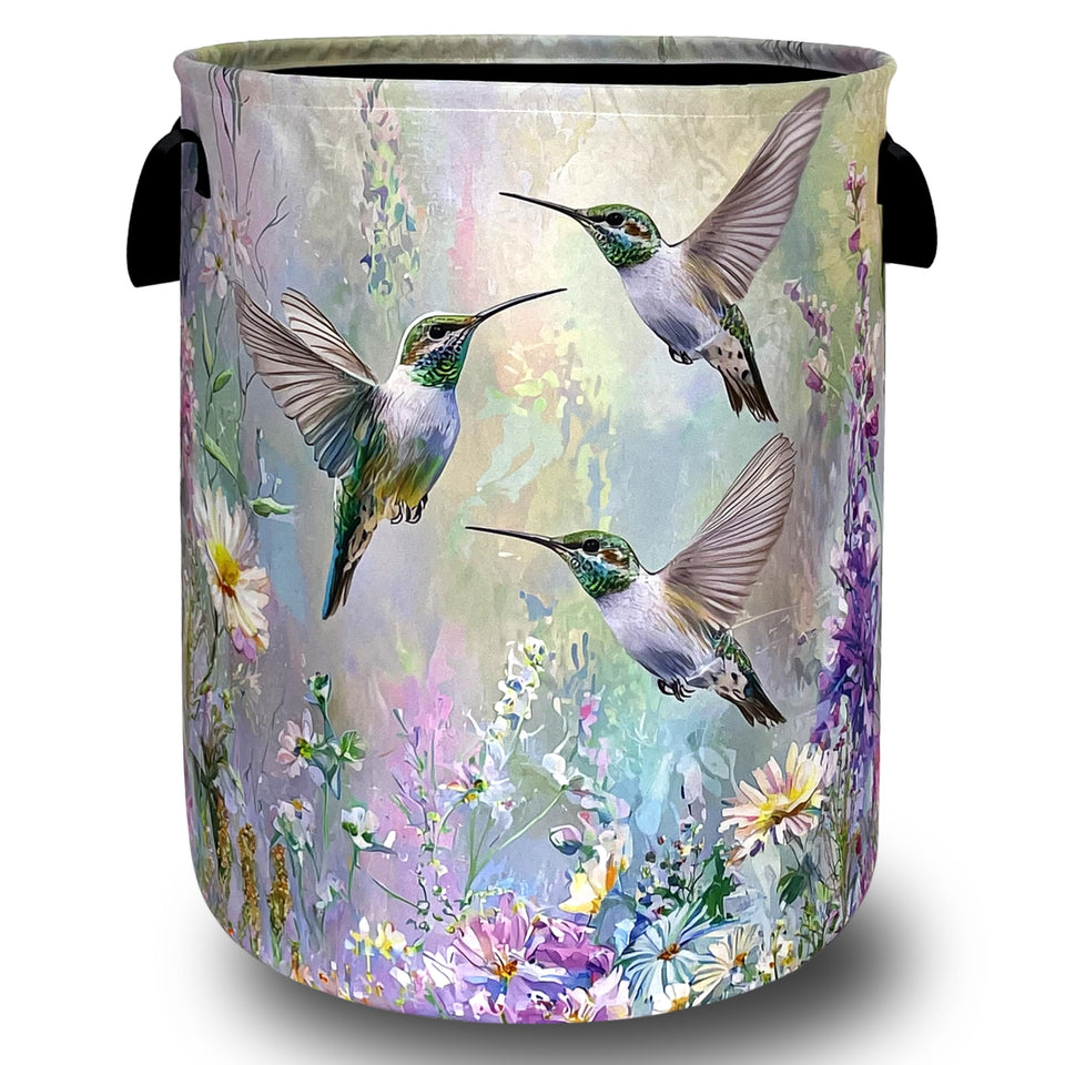 RGIFYIAE hummingbird laundry basket with oxford cloth pattern enhances organization.