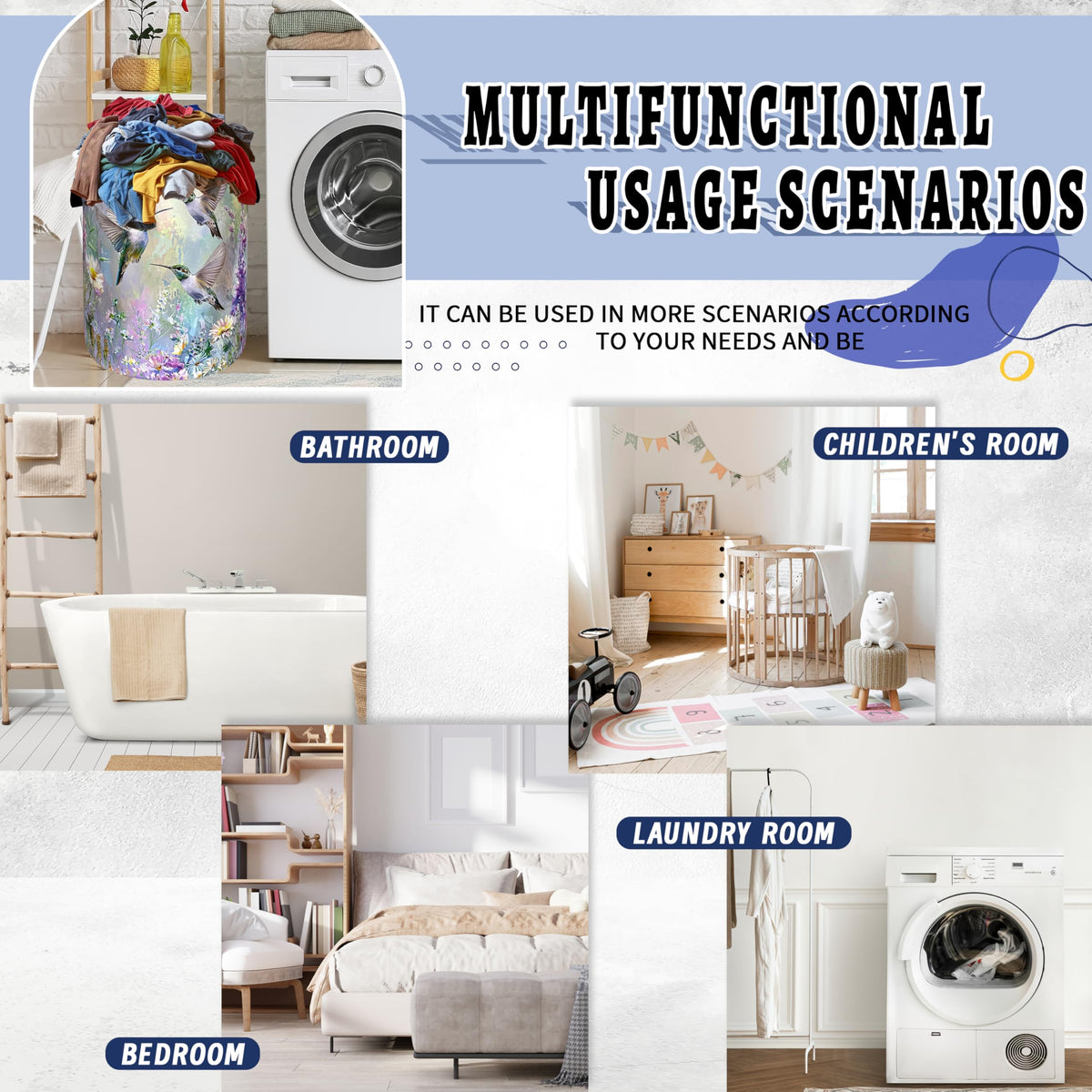 RGIFYIAE large capacity hamper stores clothes and items neatly.