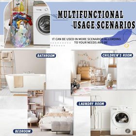 RGIFYIAE large capacity hamper stores clothes and items neatly.