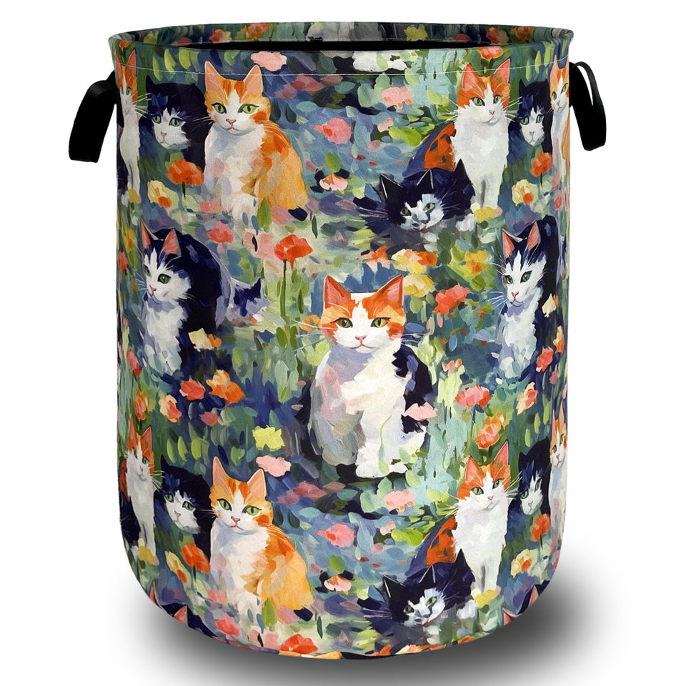 RGIFYIAE Watercolor Cats Laundry Hamper foldable design saves space in busy laundry rooms.